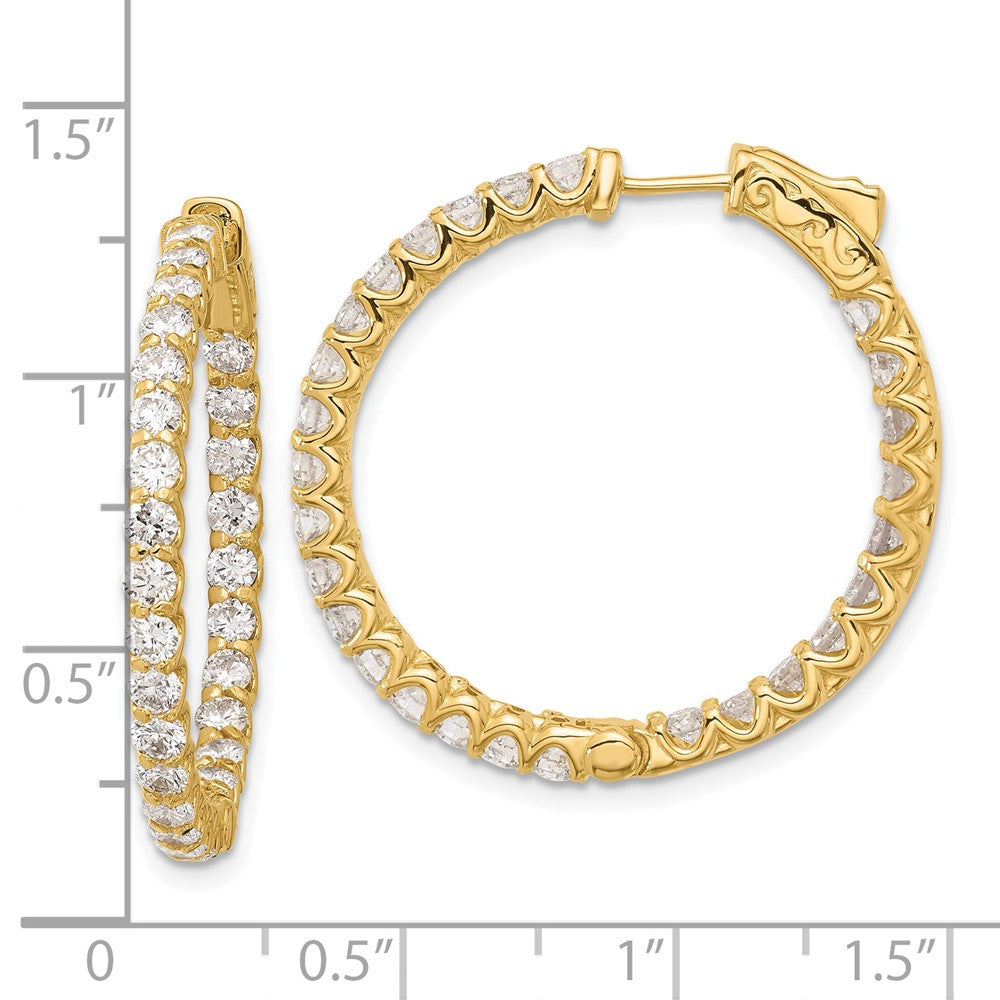 Gold Diamond Hoops with Safety Clasps