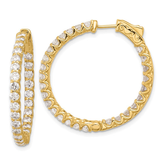 Gold Diamond Hoops with Safety Clasps