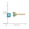 14k 4mm Princess-cut Blue Topaz Post Earrings