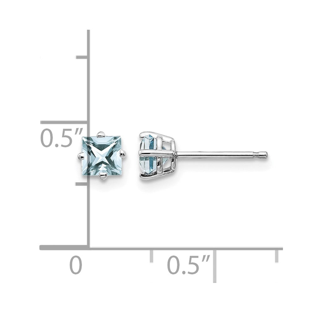 14k Princess-Cut Post Earrings. -B Styles