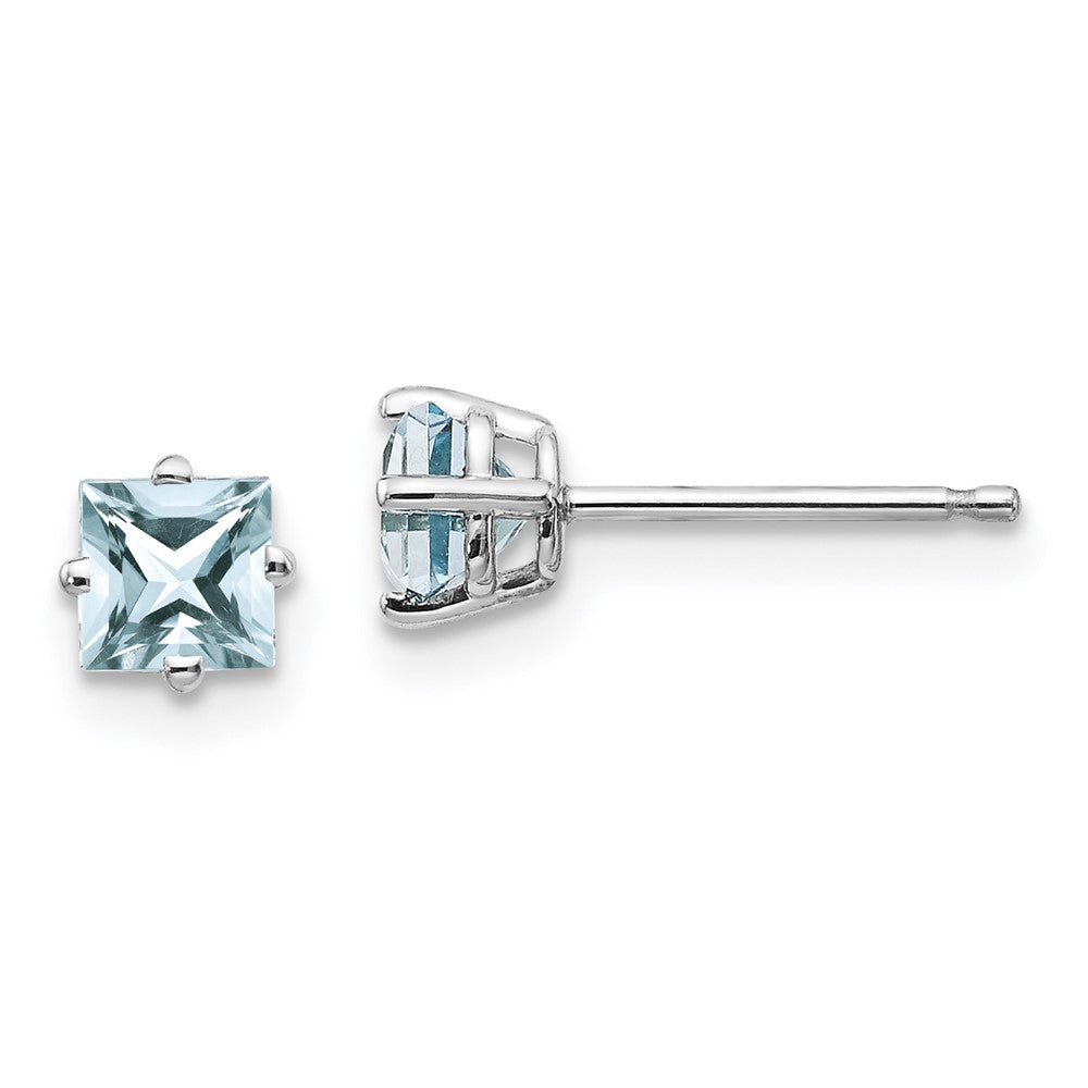14k Princess-Cut Post Earrings. -B Styles