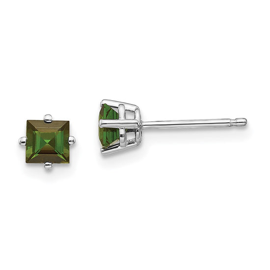 14k Princess-Cut Post Earrings. -B Styles