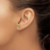 14k White Gold 4mm Square Step-Cut Peridot Post Earrings