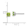 14k White Gold 4mm Square Step-Cut Peridot Post Earrings