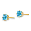 14k 5mm Princess-cut Blue Topaz Post Earrings