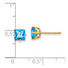 14k 5mm Princess-cut Blue Topaz Post Earrings