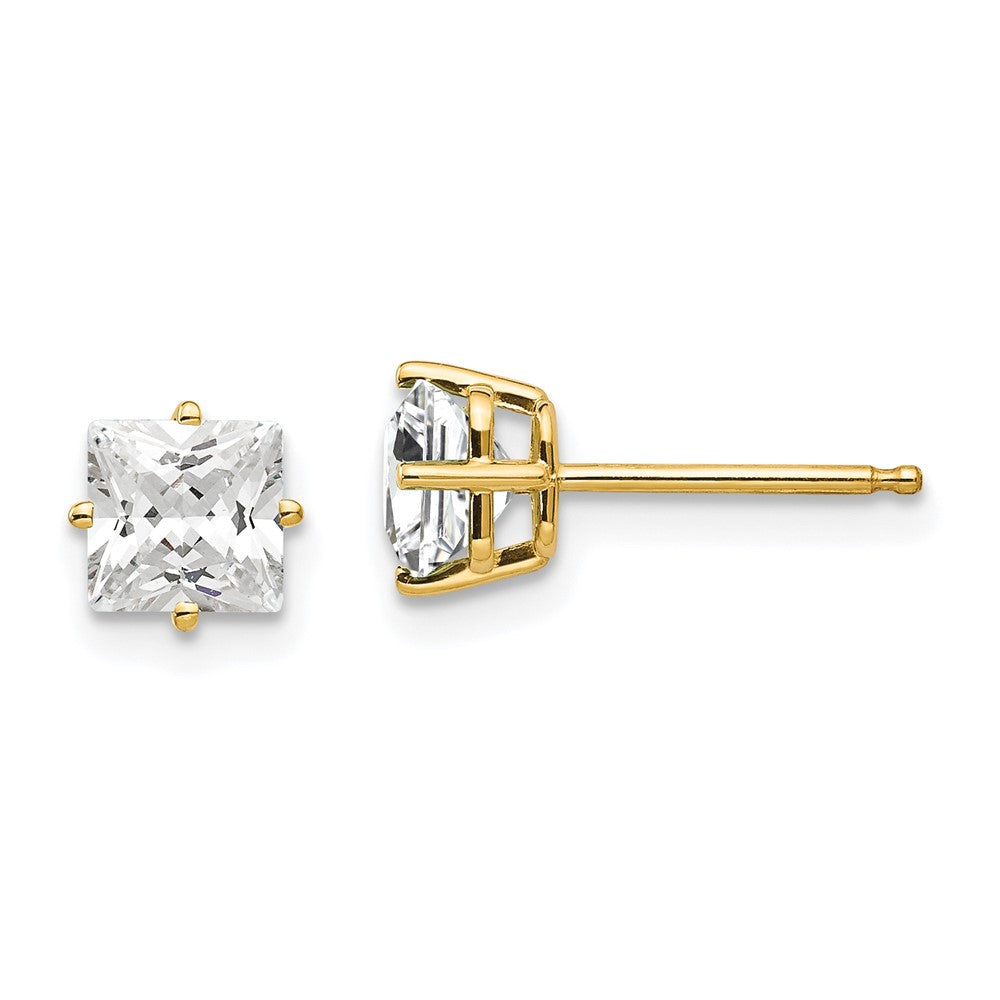 Gold CZ Stud Earrings
