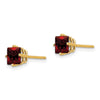 14k 5mm Princess-cut Garnet Post Earrings