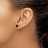 14k 5mm Princess-cut Garnet Post Earrings