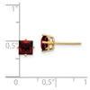 14k 5mm Princess-cut Garnet Post Earrings