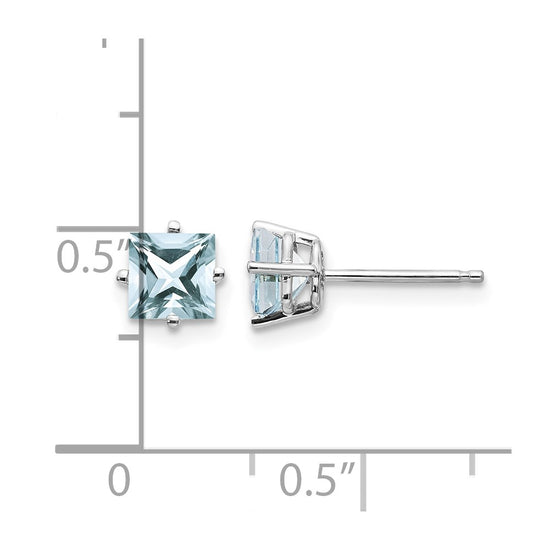 14k Princess-Cut Post Earrings. -B Styles