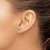 14k White Gold 5mm Princess-cut Blue Topaz Post Earrings