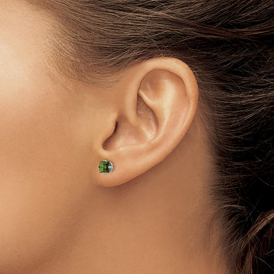 14k Princess-Cut Post Earrings. -B Styles