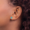 14k 6mm Princess-cut Blue Topaz Post Earrings