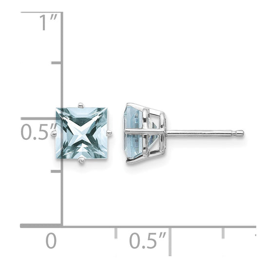 14k Princess-Cut Post Earrings. -B Styles