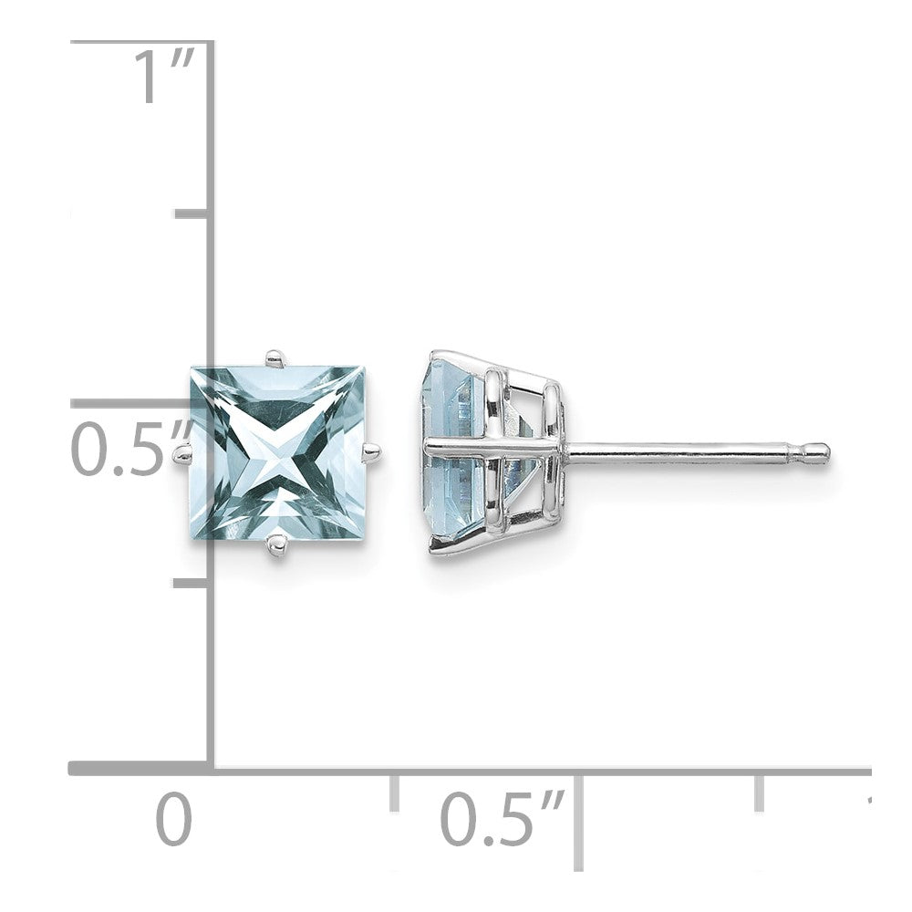 14k Princess-Cut Post Earrings. -B Styles