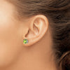 14k White Gold 6mm Square Step-cut Peridot Post Earrings