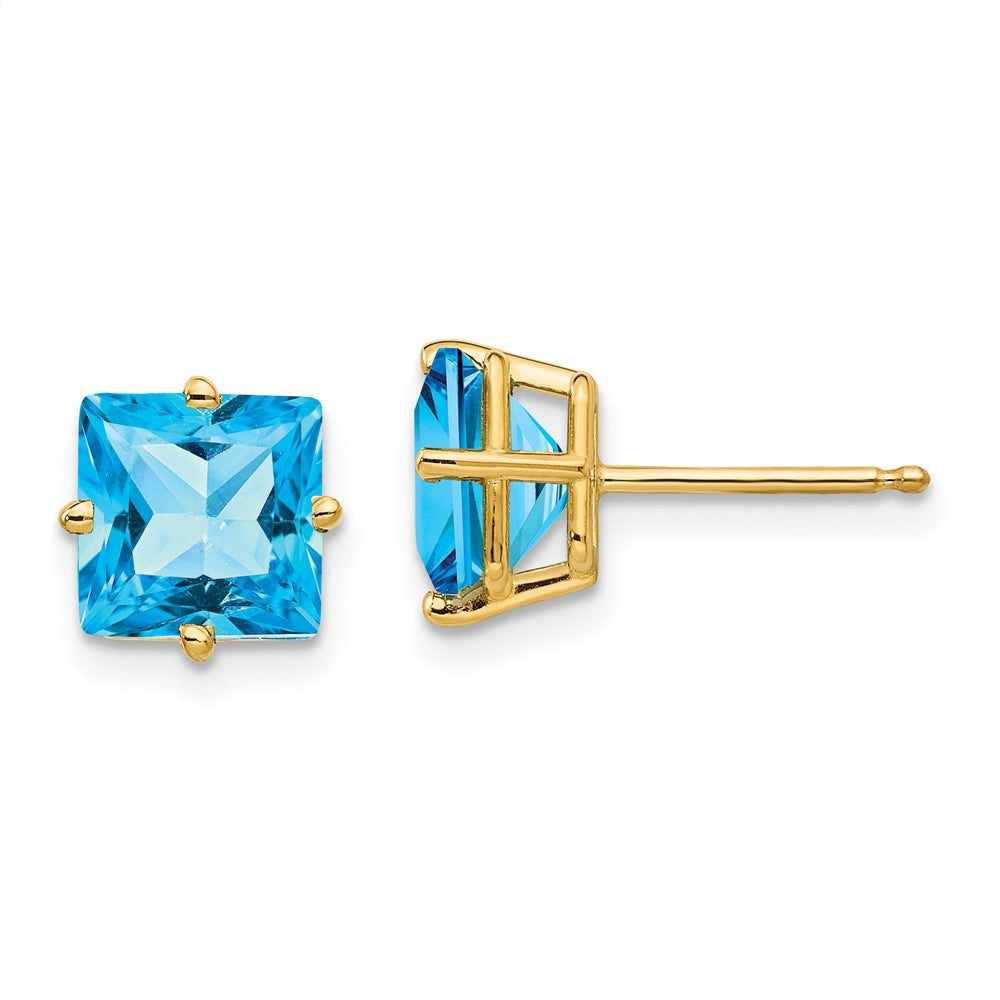 14k Princess Cut Earrings