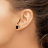14k 7mm Princess-cut Garnet Post Earrings