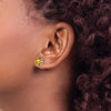 14k White Gold 7mm Princess-cut Citrine Post Earrings