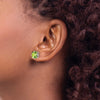 14k White Gold 7mm Princess-cut Peridot Post Earrings