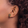 14k 8mm Square Checker-Cut Smoky Quartz Post Earrings