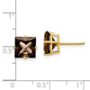 14k 8mm Square Smoky Quartz Post Earrings