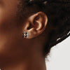 14k White Gold 4-Prong 8mm Princess Checker-Cut Smoky Quartz Post Earrings