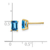 14k 6x4mm Emerald-cut Blue Topaz Post Earrings