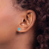 14k White Gold 6x4mm Emerald-cut Blue Topaz Post Earrings