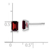 14k White Gold 6x4mm Emerald-cut Garnet Post Earrings