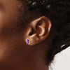 14k 7x5mm Emerald-Cut Amethyst Post Earrings