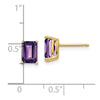 14k 7x5mm Emerald-Cut Amethyst Post Earrings