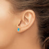 14k 7x5mm Emerald-Cut Blue Topaz Post Earrings