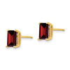 14k 7x5mm Emerald-cut Garnet Post Earrings