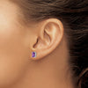 14k White Gold 7x5mm Emerald-Cut Amethyst Post Earrings