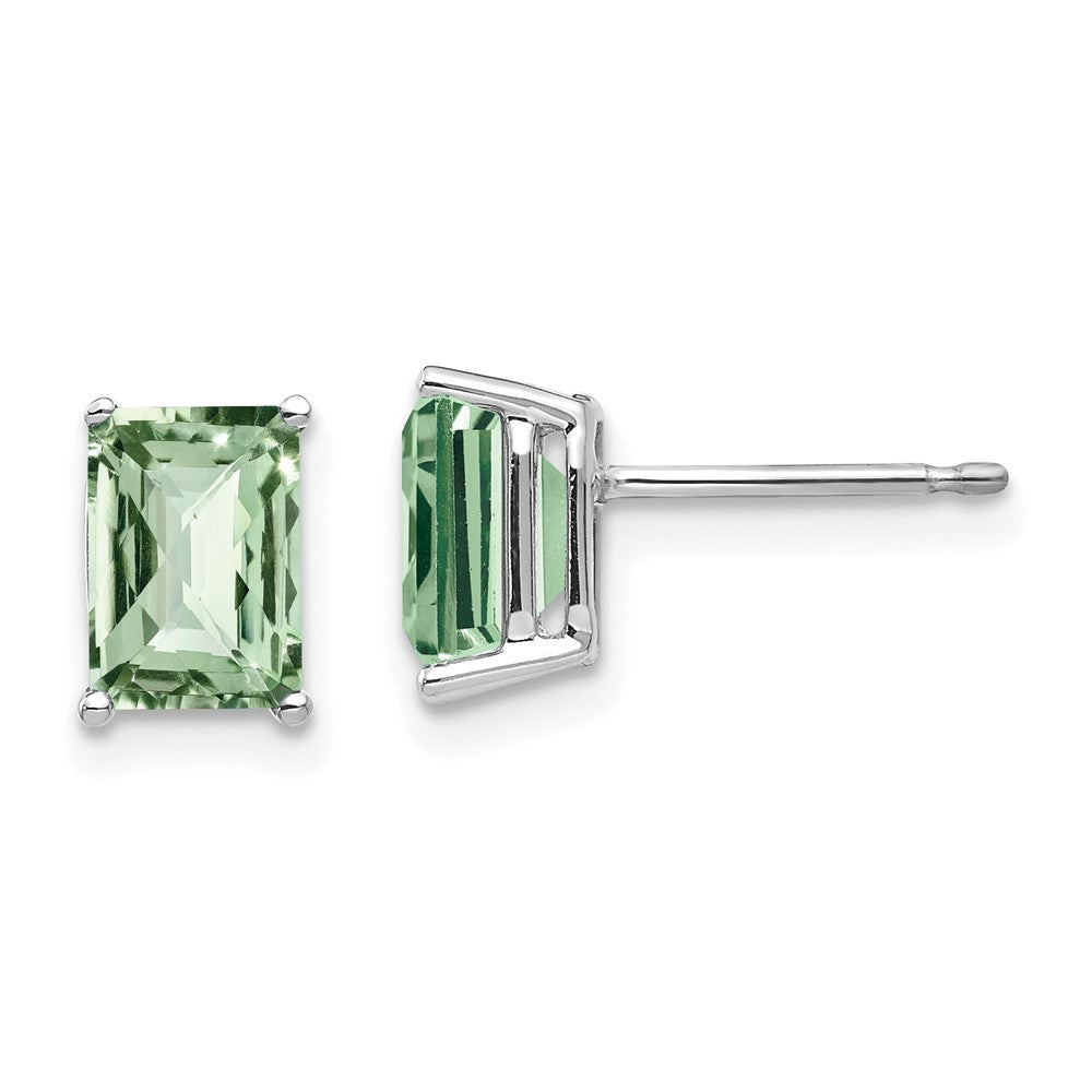 14k Emerald-Cut Gemstone Earrings