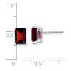 14k White Gold 7x5mm Emerald-cut Garnet Post Earrings