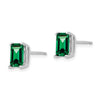 14k White Gold 7x5mm Emerald-Cut Mount St. Helens Post Earrings