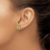 14k White Gold 7x5mm Emerald-Cut Peridot Post Earrings