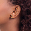 14k 8x6mm Emerald-cut Garnet Post Earrings