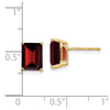 14k 8x6mm Emerald-cut Garnet Post Earrings