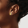 14k White Gold 8x6mm Emerald-Cut Citrine Post Earrings