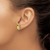 14k White Gold 9x7mm Emerald-Cut Citrine Post Earrings