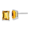 14k Emerald-Cut Gemstone Earrings