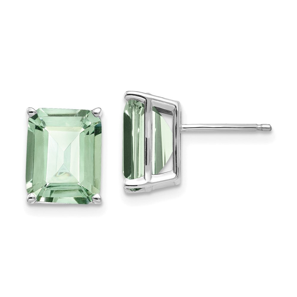 14k Emerald-Cut Gemstone Earrings