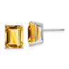 14k Emerald-Cut Gemstone Earrings