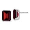 14k Emerald-Cut Gemstone Earrings
