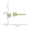 14k 4mm Round Green Quartz Post Earrings