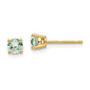 14k 4mm Round Green Quartz Post Earrings